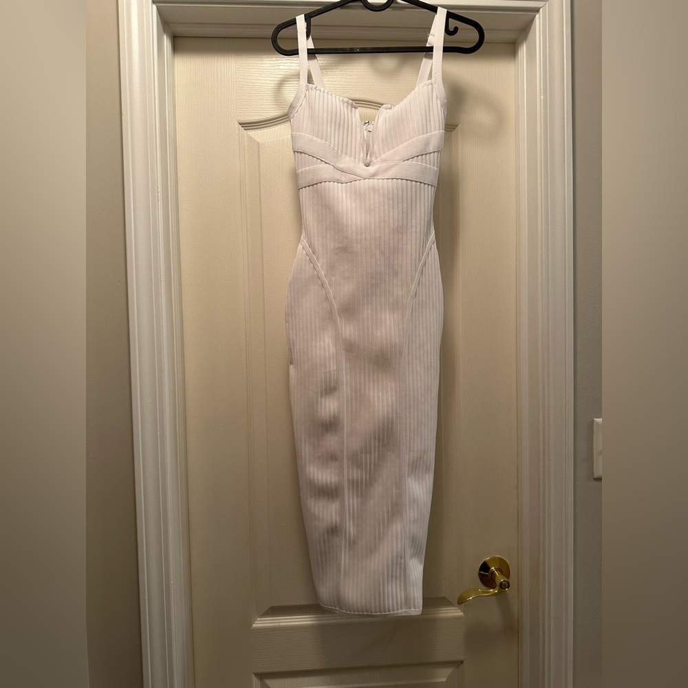 White midi bandage dress